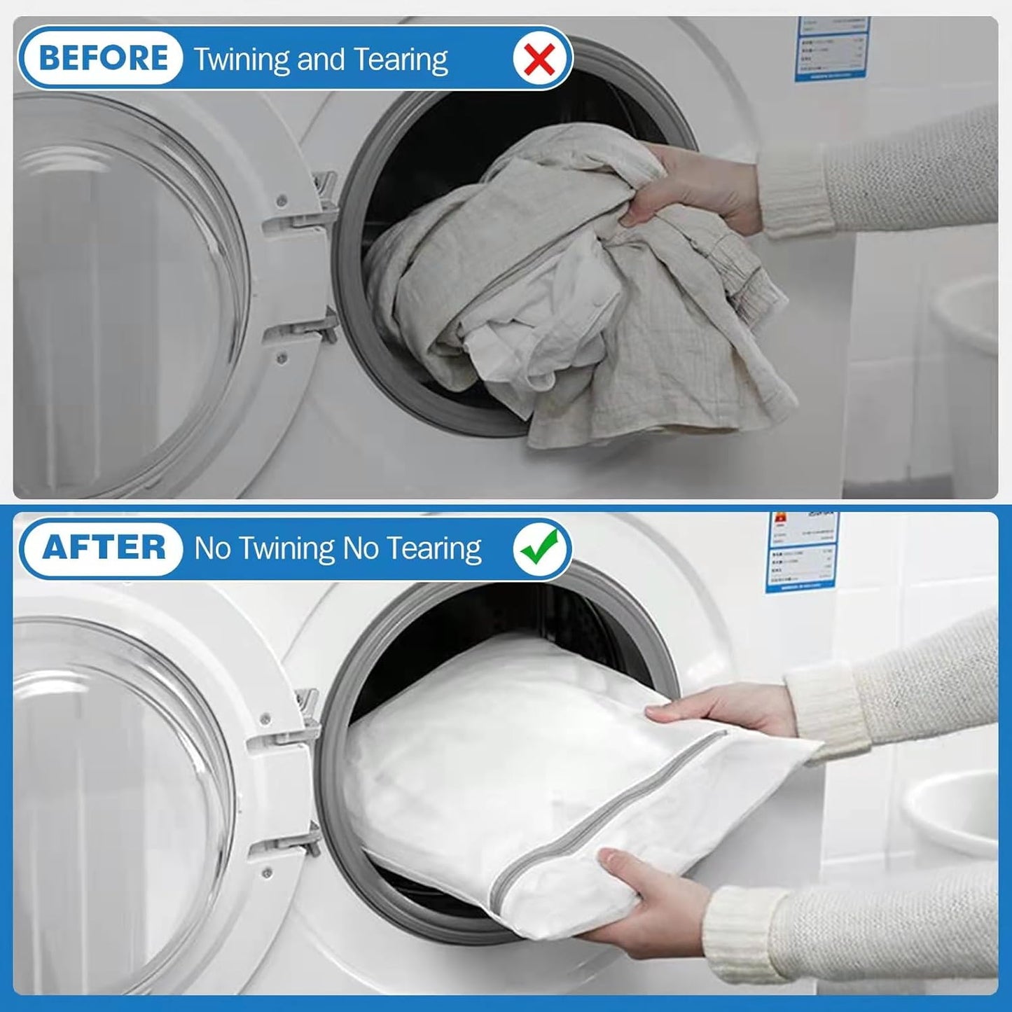 5Pcs Laundry Bags Mesh Wash Bags, Delicate Laundry Bags for Clothes, Hosiery, Underwear, Bed linen - 5 Size