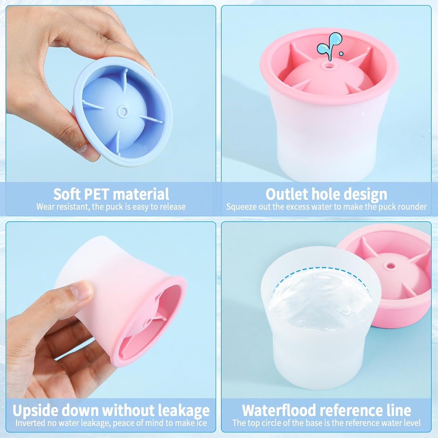 Round Ice Cube Molds 3 Pieces, Silicone Sphere Ice Mold Maker, Stackable Easy Release Circle Ice Cube Mold with Lids, Spherical Ice Makers with Lids for Whiskey, Cocktails, Bourbon, and Drinks