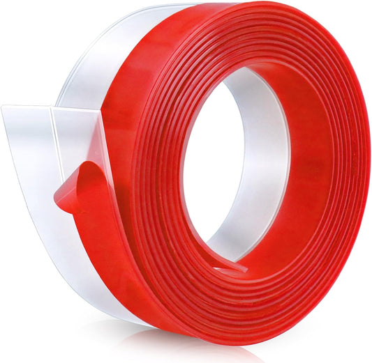 Weather Stripping Door Draft Stopper Flexible Self Adhesive Silicone Door Seal Strip for Glass Doors Windows and Shower Glass Gaps, 2 Inch Wide X 10 Feet Long, Clear