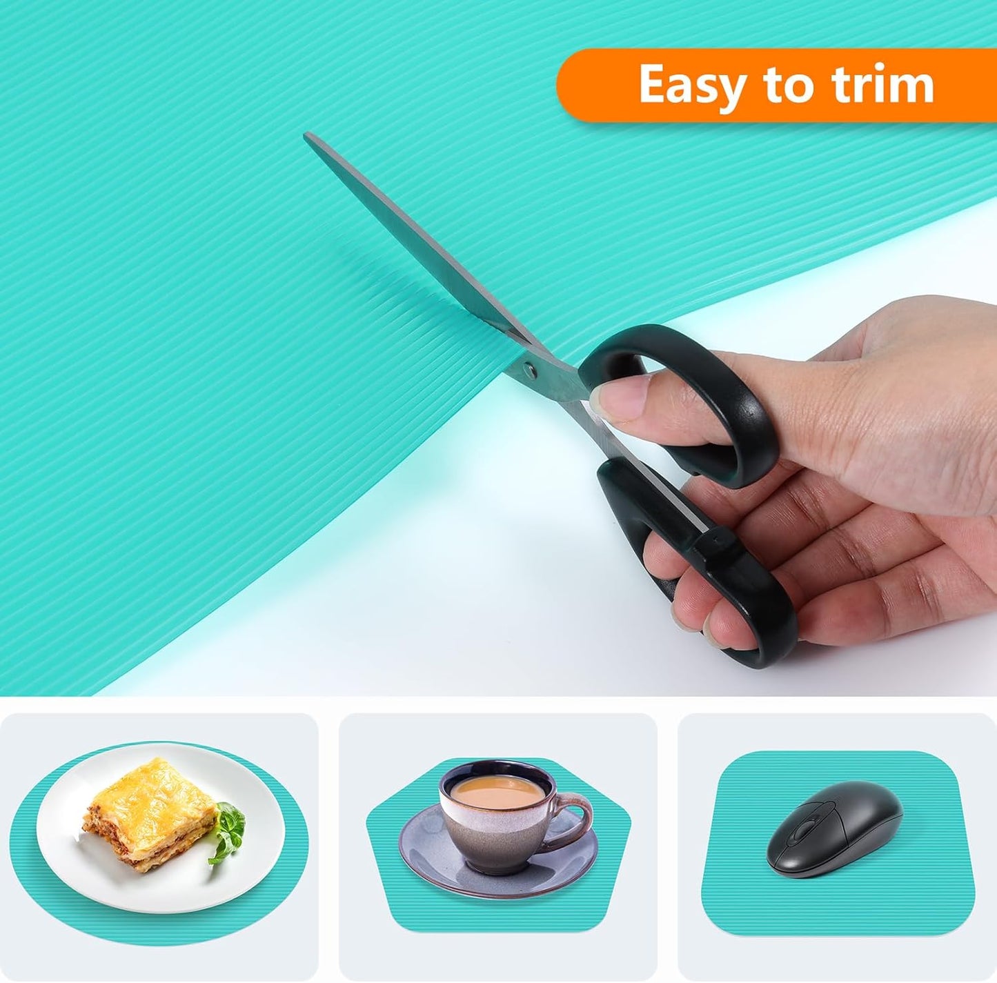 Shelf Liners for Kitchen Cabinets Drawer Liner Non Adhesive Cupboard Mat EVA Material Waterproof Refrigerator Mats Washable Fridge Liner for Cupboard and Desks Liner Blue 11.8 x 59 Inches