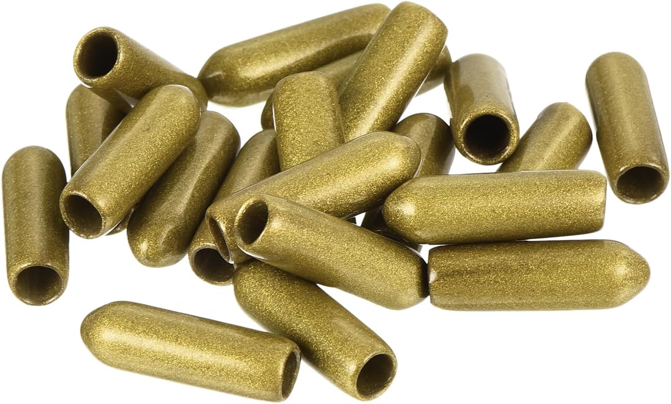 uxcell 20pcs Rubber End Caps 3.5mm ID Vinyl Round Tube Bolt Cap Cover Thread Protectors Gold