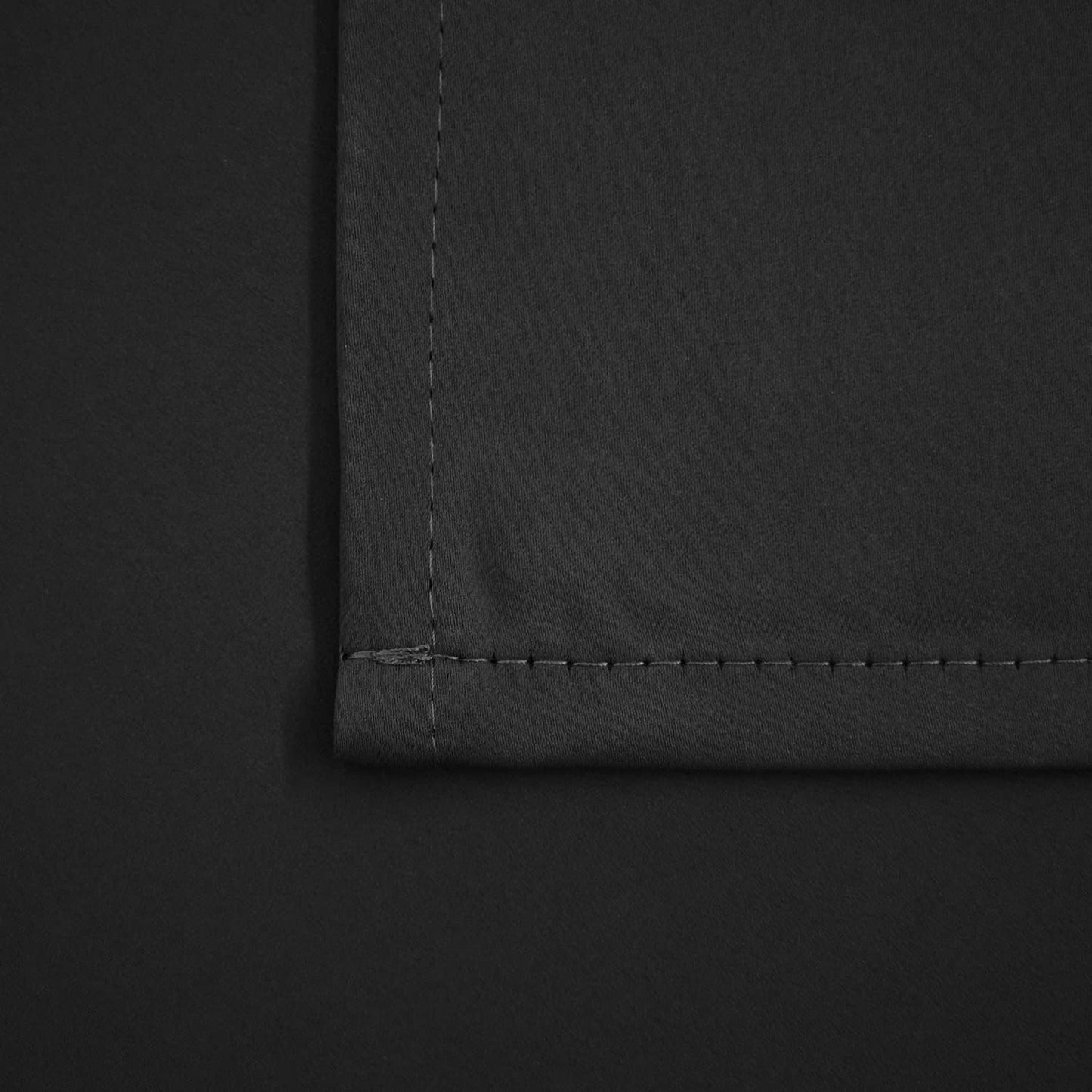 Pickluc Blackout Curtains 45 Inches Long 2 Panels, Room Darkening Tiers with Rod Pocket, Short Black Out Curtain for Small Window, 42" Wide and 45" Length, Set of Two, Black.