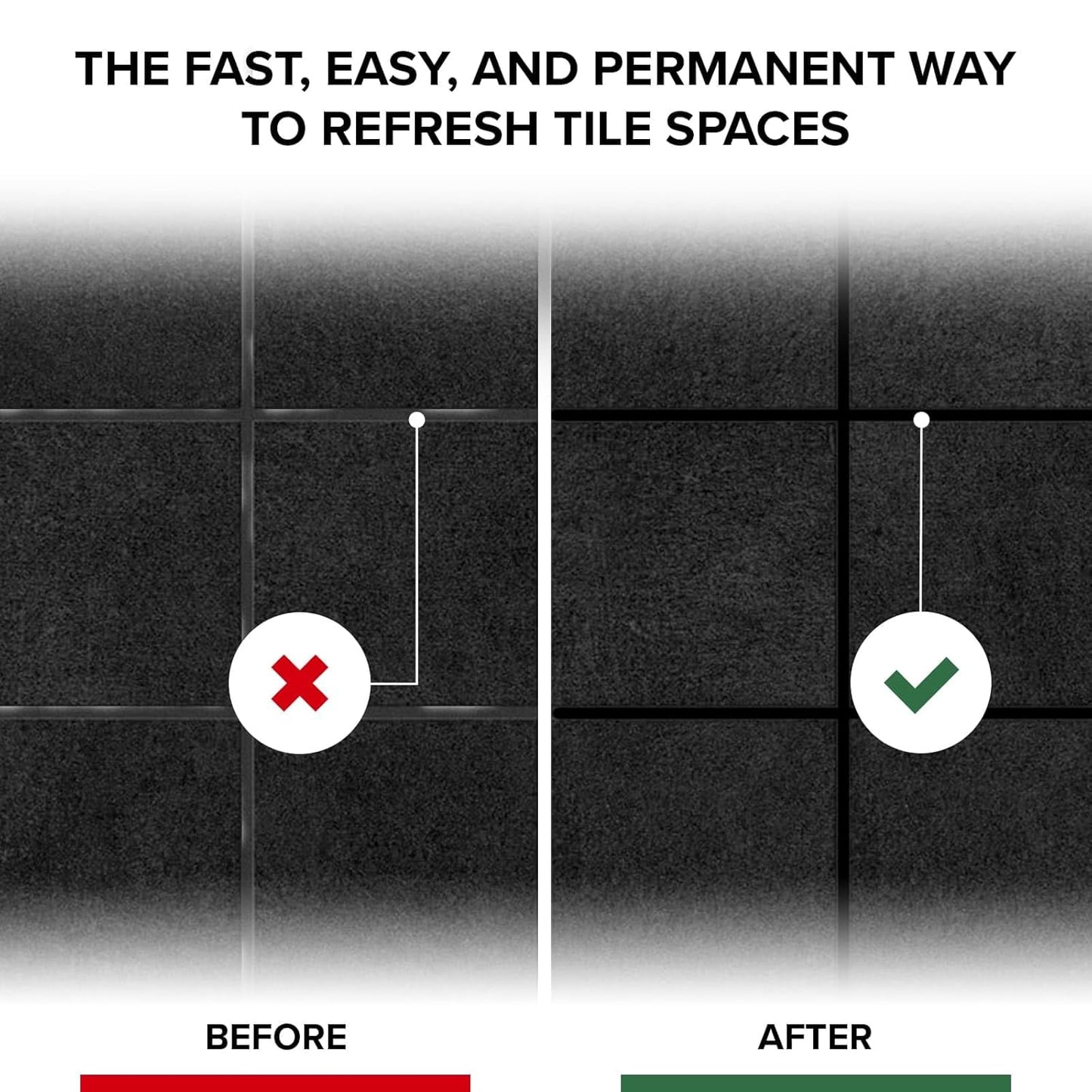 X-Protector Pen for Grout - 2 PCS, Black - Ideal Grout Paint Pens to Make Grout Black Again - Premium Grout Renew Pen with 2 Tips Types - Make Your Grouts Perfect Again!