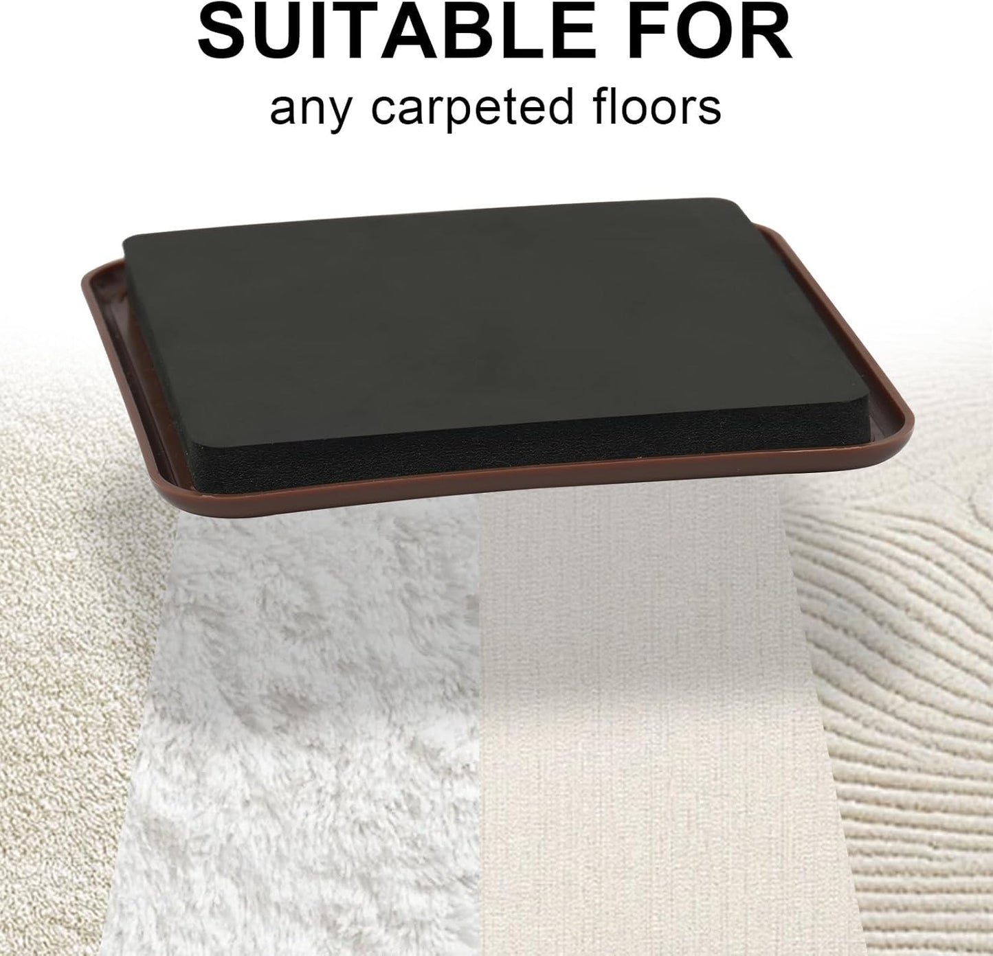 new space 8 Pack Furniture Sliders, 4.7 Inch Sliders for Furniture on Carpet for Sliding Heavy Furniture, Furniture Sliders for Carpeted Floors - Safeguard Carpeted Floors!