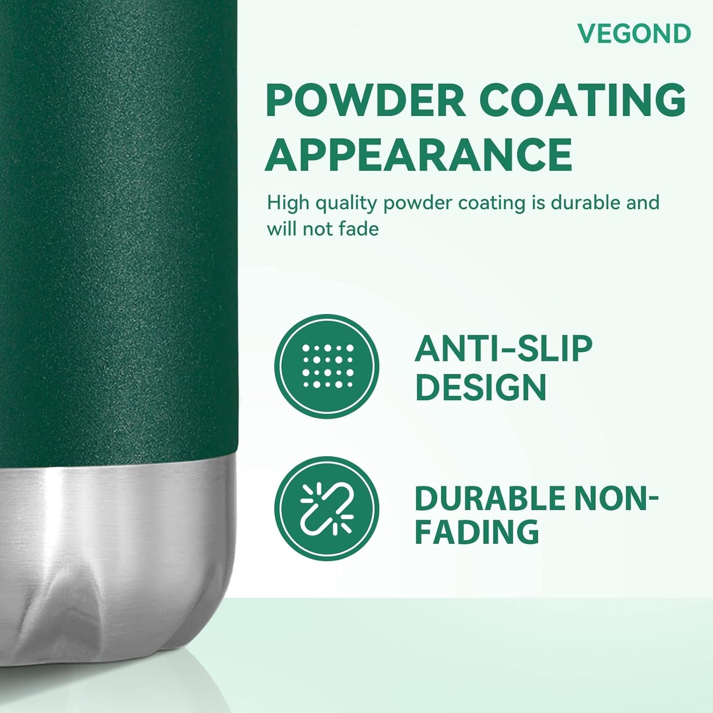 VEGOND 17oz Stainless Steel Water Bottles Bulk, Reusable Metal Sports Water Bottle Keeps Drink Hot and Cold, BPA Free Double Wall Vacuum Cola Shape Insulated Water Bottles for Camping Gym, 8 Pack