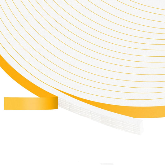 Upgraded Strong Adhesive Foam Tape, Soundproof Door Insulation Weather Strip, Weatherproof Door Weather Stripping Door Seal Strip for Sliding Door, Windows, White(1/4 in x 1/8 in x 50Ft)