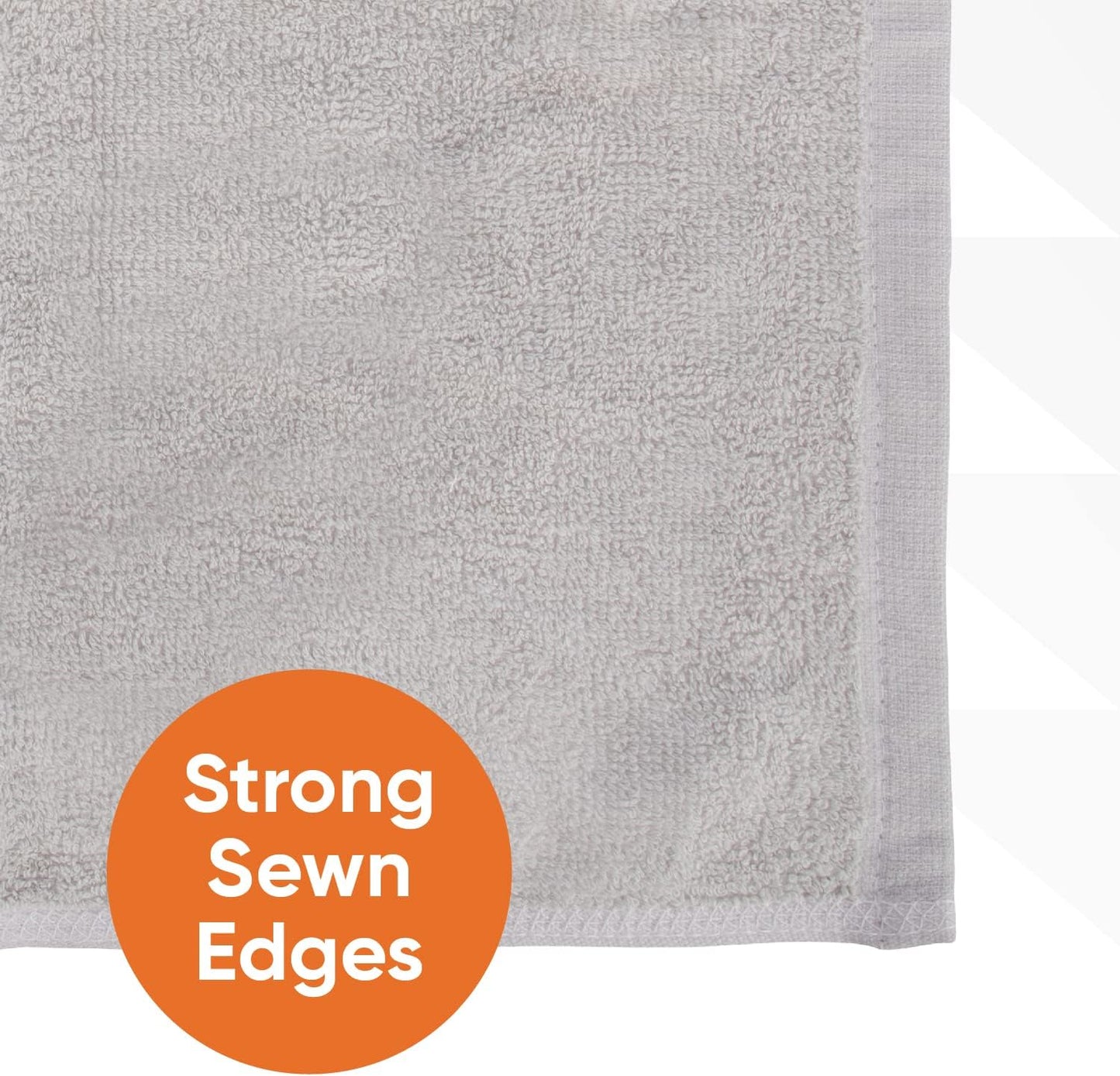 Superio Cotton Terry Washcloths Grey Towels 100% Cotton Cleaning Cloth 16" Rags Wash Clothes for Body and Face, Spa Towels, Multi Purpose (24, 16"x16")