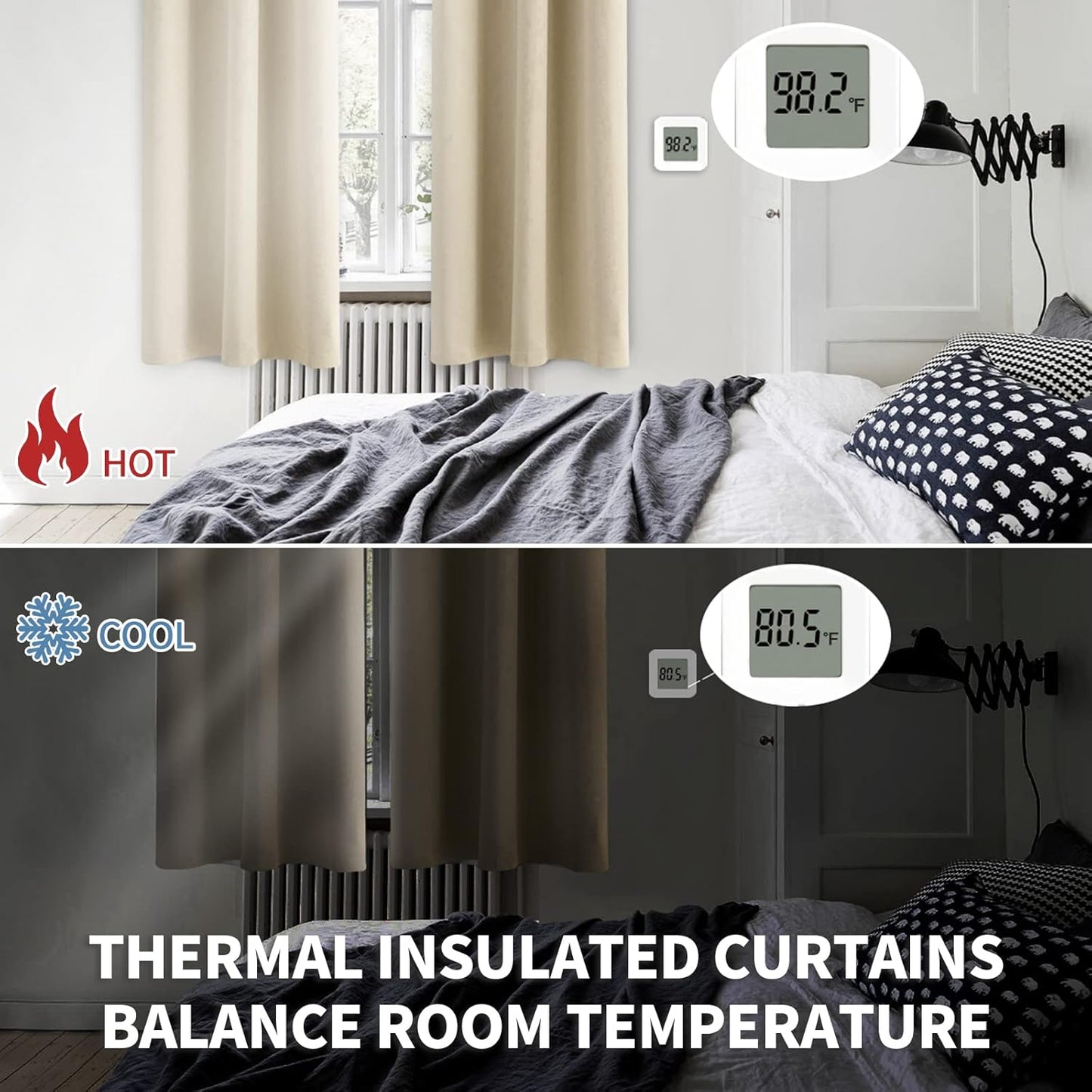 BGment Beige Room Darkening Curtains 72 Inches Long - Rod Pocket Thermal Insulated Blackout Window Drapes for Living Room Bedroom, 42 x 72 Inch, 2 Panels