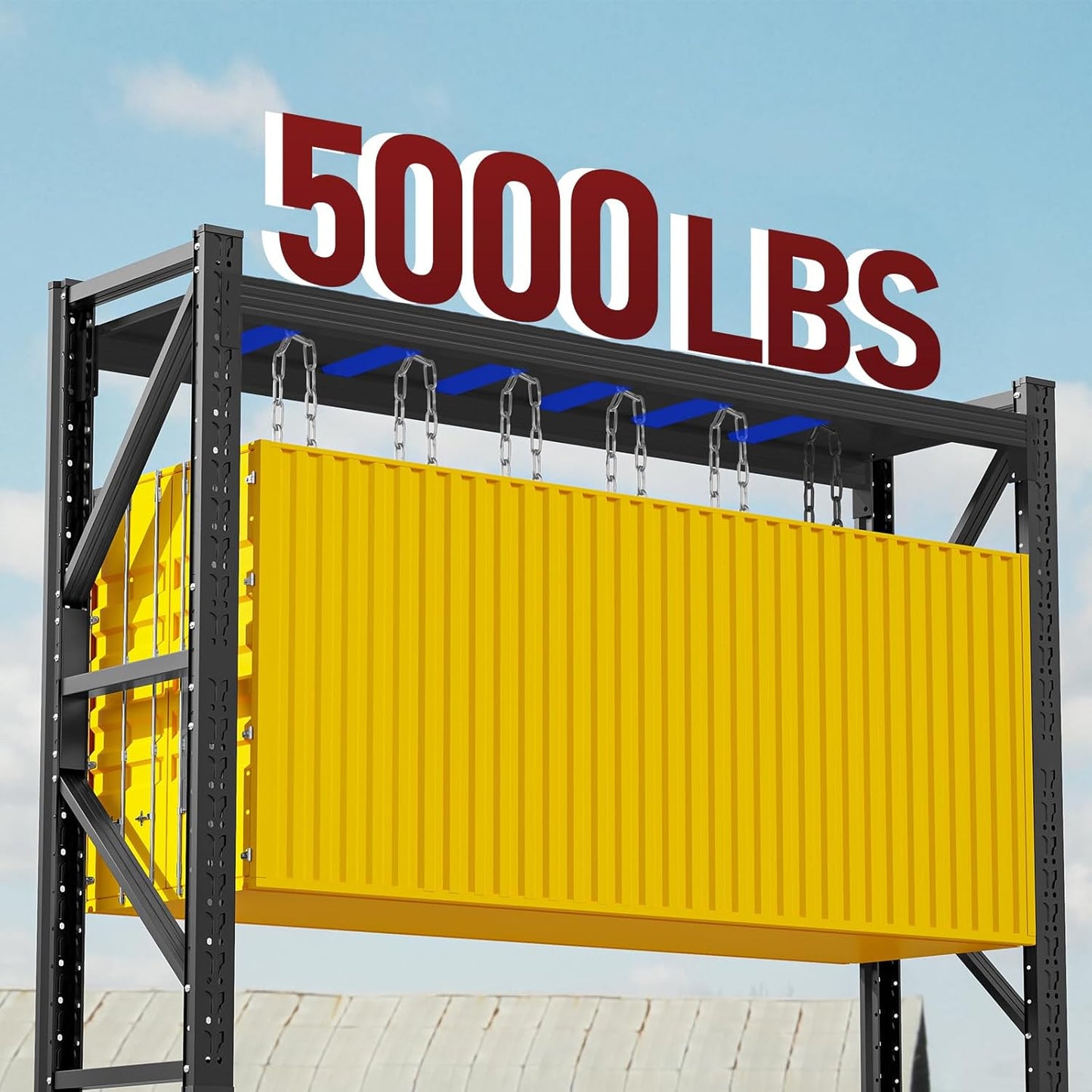 60" W Storage Shelves Heavy Duty, 4 Tier Metal Garage Shelving Units, 5000LBS Heavy Duty Adjustable Shelf, Garage Storage Rack, Industrial Shelving for Shop, Warehouse,60" W x 24" D x 79" H