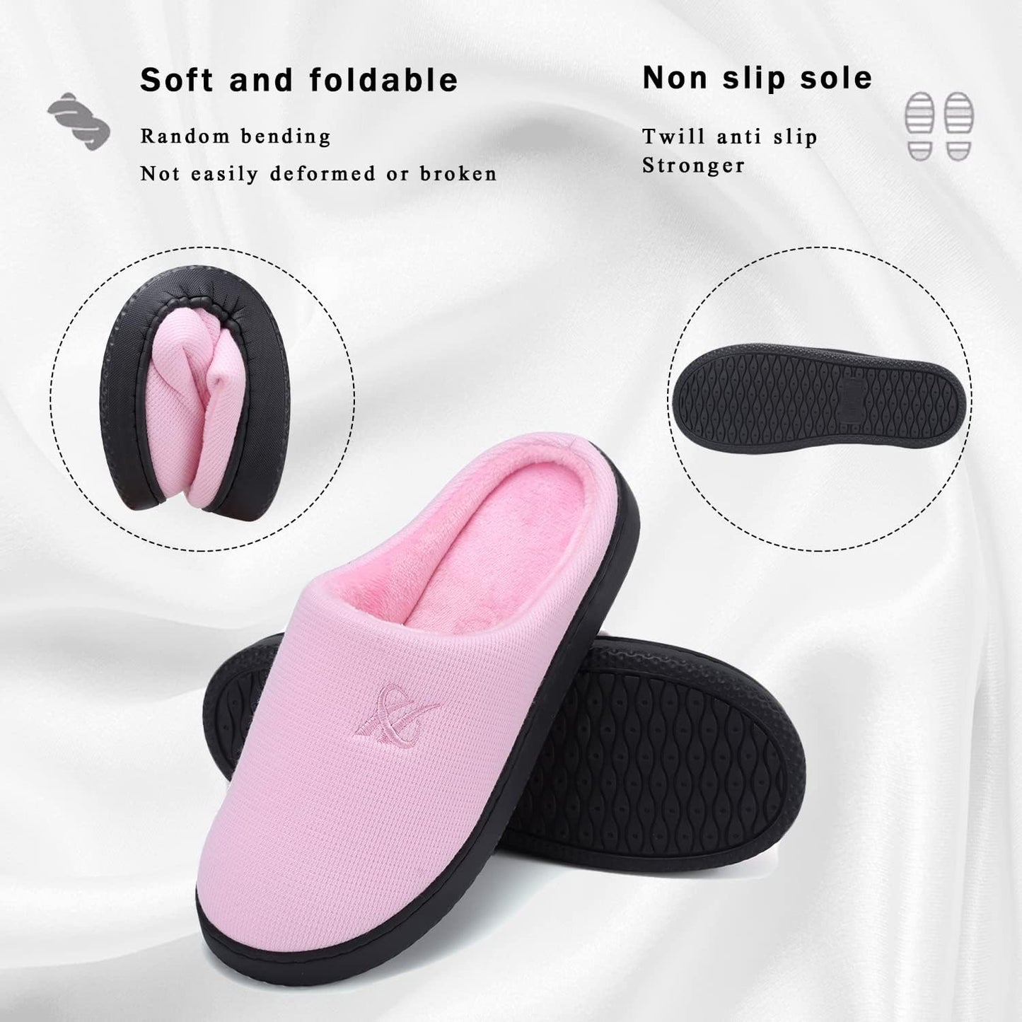 Memory Foam Slippers for Women's and Men's Casual House Shoes