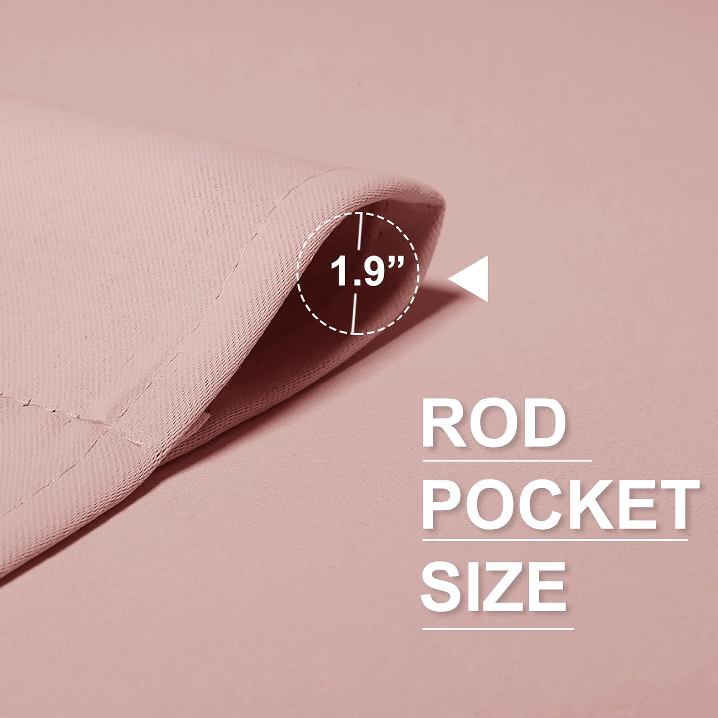 RYB HOME Peach Blush Rod Pocket Blackout Curtains for Bedroom Living Room Dining Baby Nursery Morden Decor Thermal Insulated Room Darkening Curtains,W 42 x L 63 inch,2 Panels