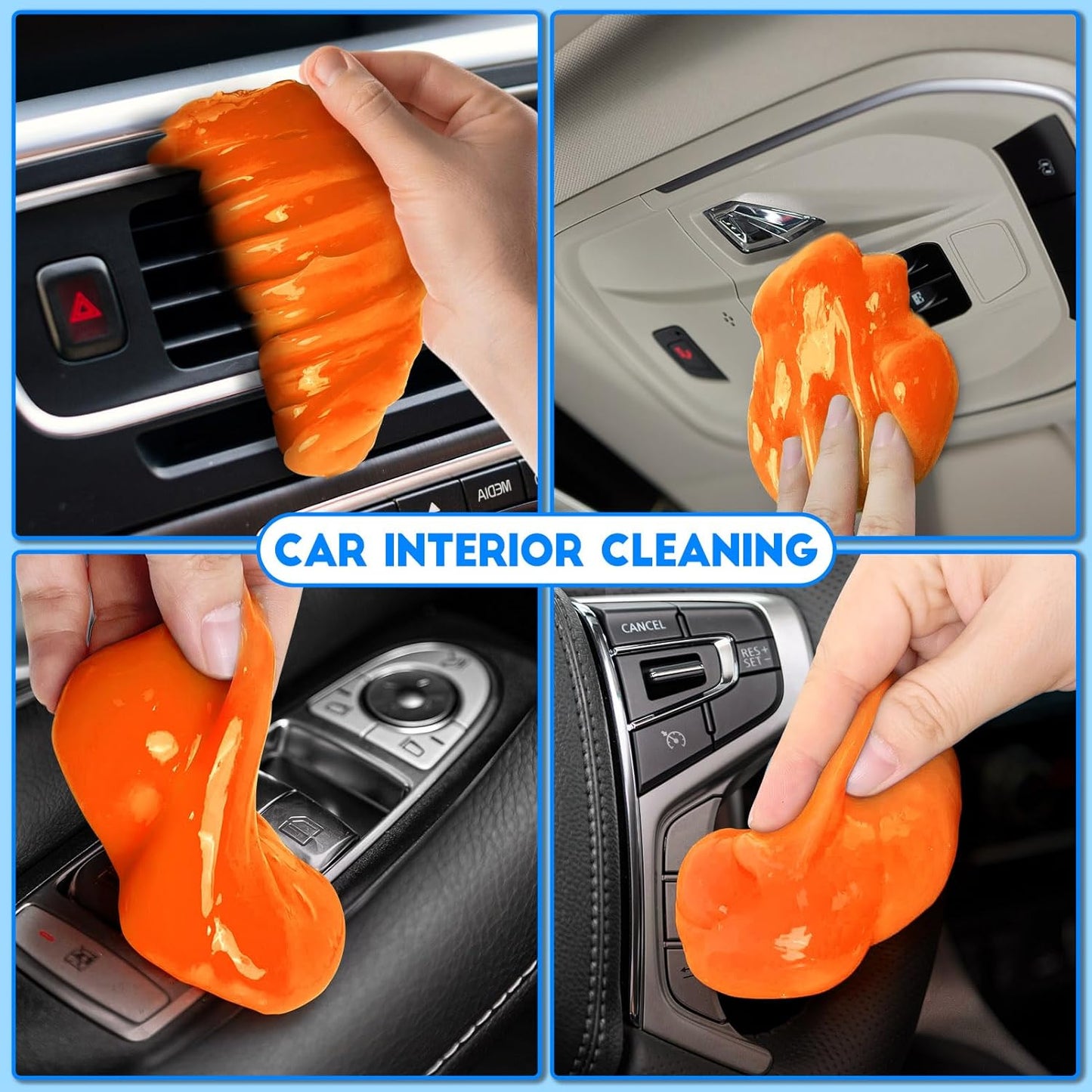 Car Cleaning Gel, 2 Pack Car Cleaning Putty, Universal Auto Deatiling Tools, Reusable Interior Cleaner for Car Keyboard Air Vent, Car Slime Cleaner Dust Cleaning Gel