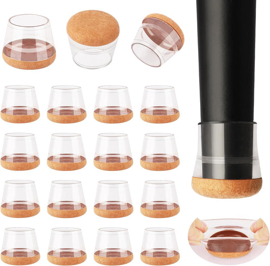 16 Pcs New Chair Leg Protectors for Hardwood Floors, Silicone Chair Leg Floor Protectors, Floor Protectors for Chairs, Chair Leg Caps Protect Wooden Floors from Scratching, Won't Tear