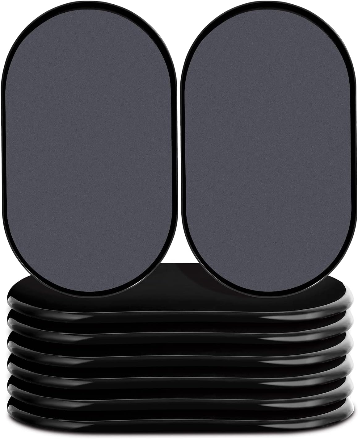 Reusable Large Furniture Sliders for Carpet, Furniture Movers Sliders, Carpet Movers Oval Heavy Duty Sofa Bed Table Desk Movers for Carpet –Quickly and Easily Move Any Item, Black (8 Pack)