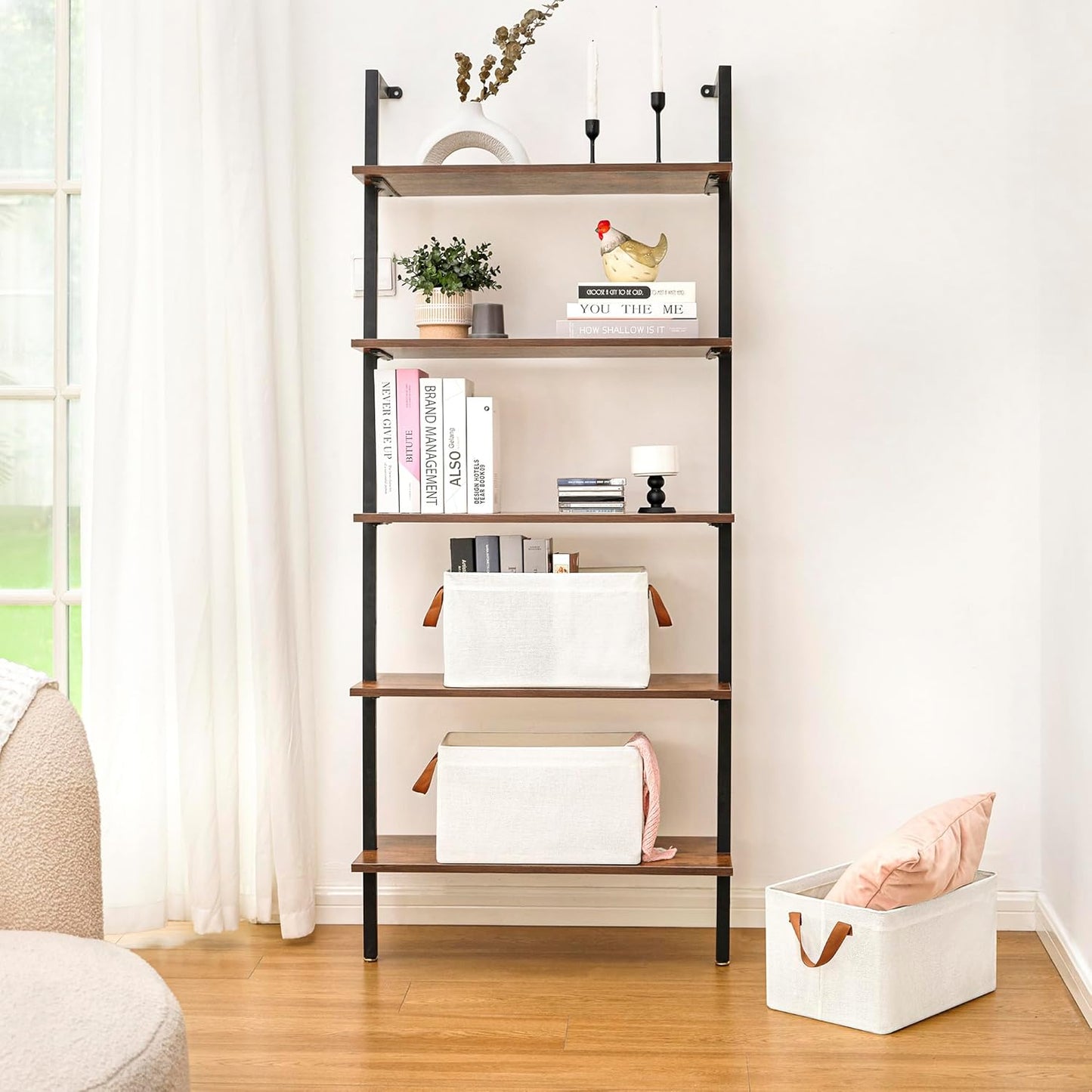 GRANNY SAYS Storage Baskets for Shelves, Closet Organizer Bins, Clothes Storage Bins with Metal Frame, Large Baskets for Organizing and Storage, Collapsible, Ivory, 2-Pack