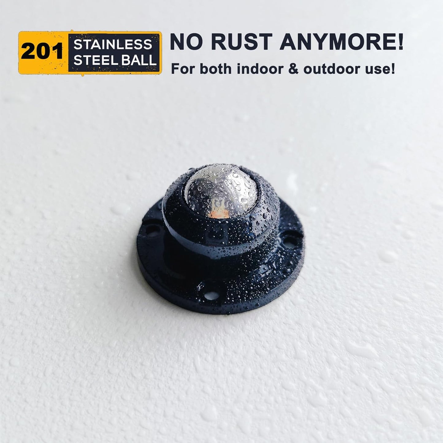 PlusRoc 8 Pack Anti-Rust Wheels Stainless Steel Self Adhesive Caster Wheels for Mop Bucket, Kitchen Appliance Rollers Sliders, Load Capacity 28LBS Per Wheel for Furniture