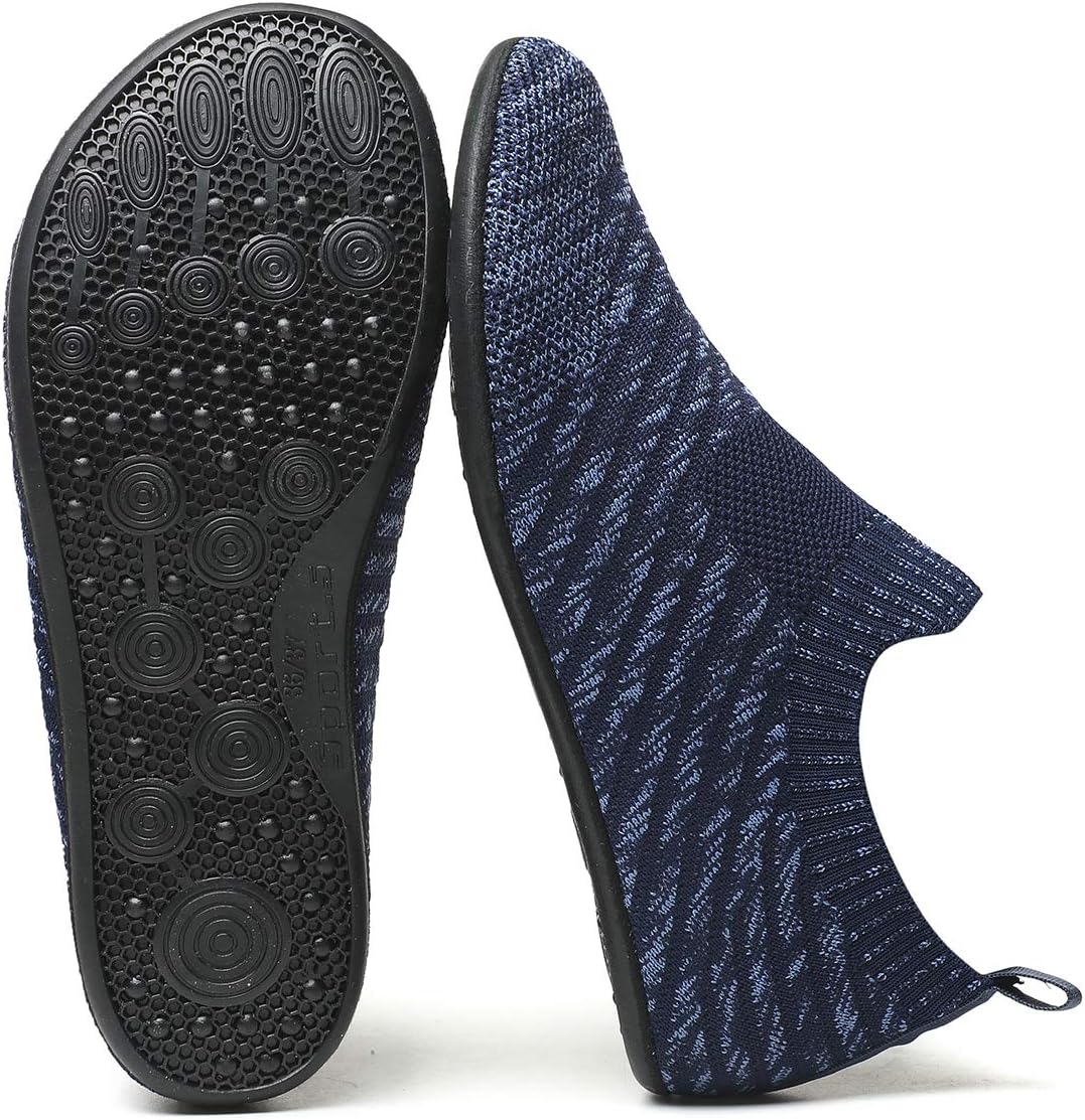 QZKDM Lightweight Slip on Grip Indoor House Slippers Barefoot Non Slip Home Exercise Yoga Shoes for Men Women