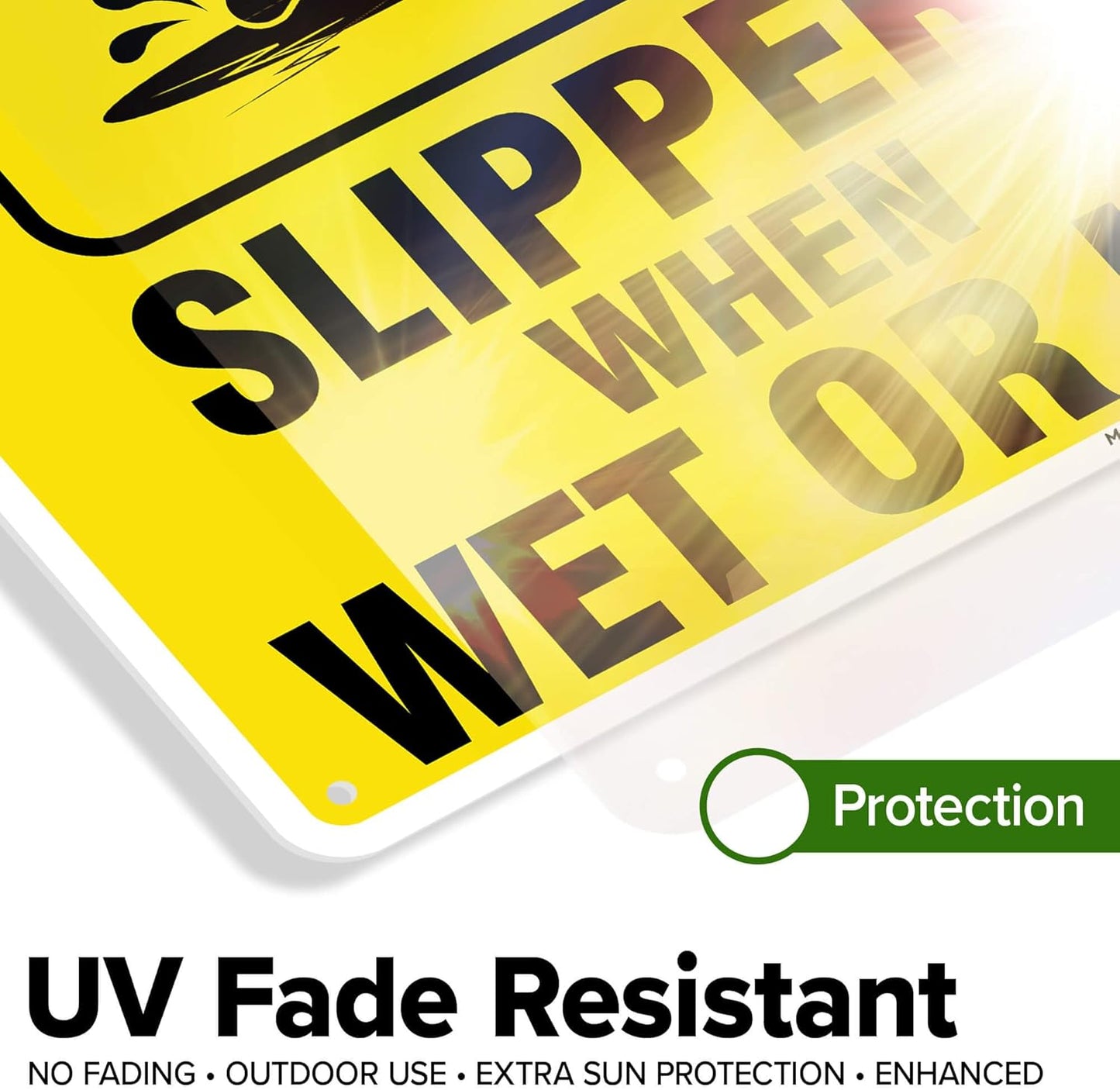 Caution Slippery When Wet Sign or ICY Sign, 10"x14" Polyethylene, Fade Resistance, Indoor/Outdoor Use, USA MADE By My Sign Center