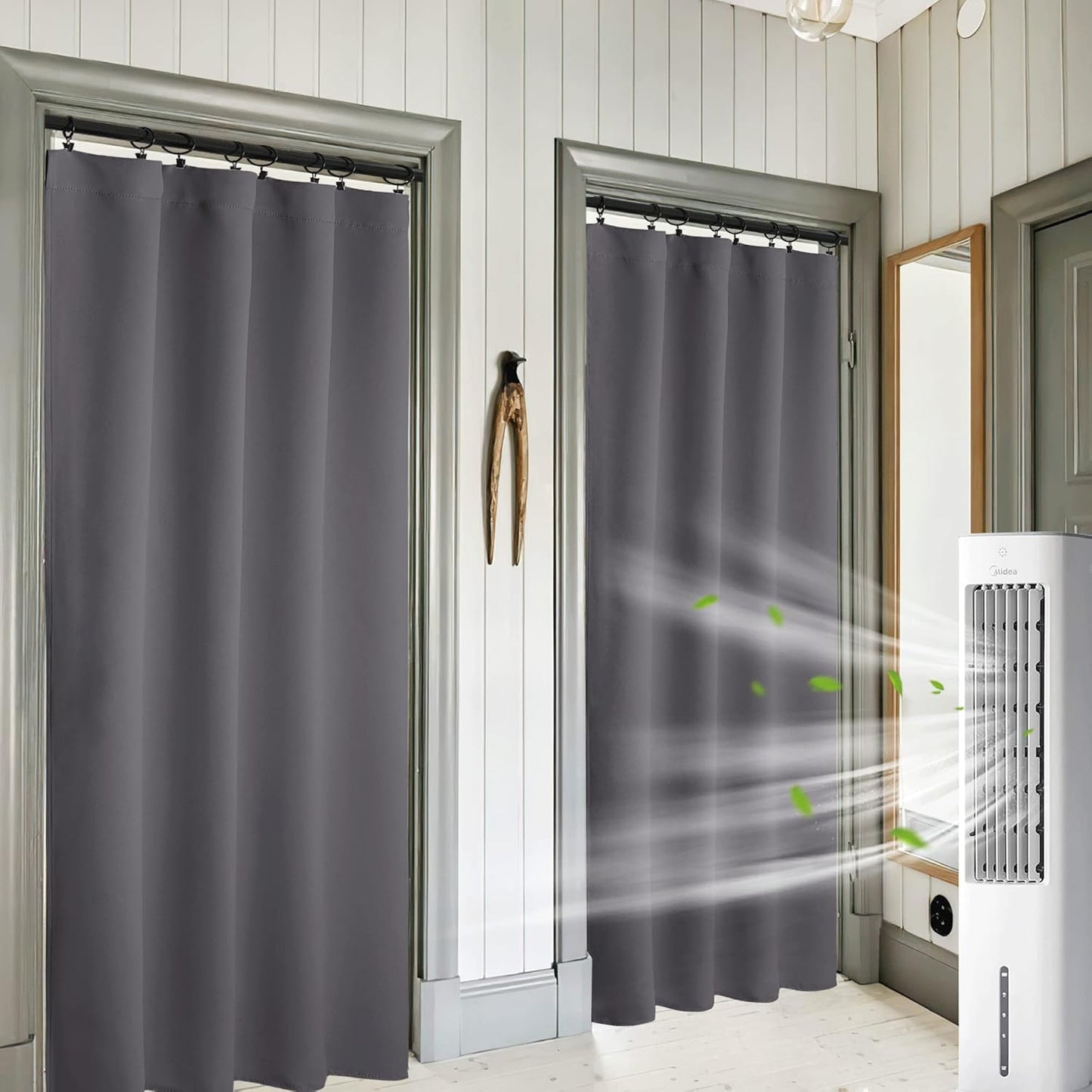RYB HOME Blackout Curtains for Living Room, Large Window Shades for Bay Window Dining Parlor Bedroom Patio Door, Wide 52 x Long 102 inches, Grey, 2 Panels