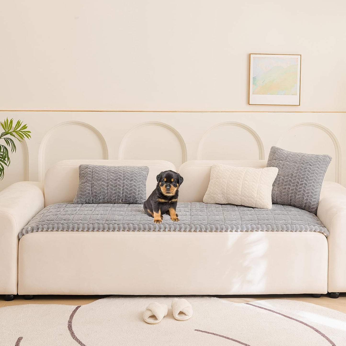 Pet Couch Cover Protector Sofa Covers for Pets Washable Non Slip Couches and Sofas Dog Mat (Grey, 27.6" x 59.1")