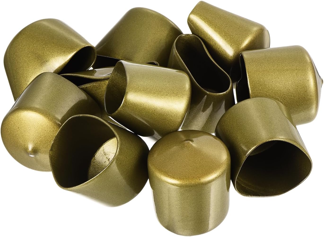 uxcell 20pcs Rubber End Caps 34mm ID Vinyl Round Tube Bolt Cap Cover Thread Protectors Gold