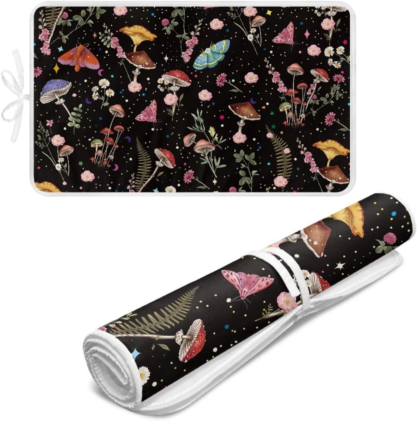 Mushroom Ironing Mat Portable Ironing Pad Blanket for Table Top Heat Resistance Travel Small 32 x 16 Inch Foldable Lightweight Iron Mats for Washer and Dryer