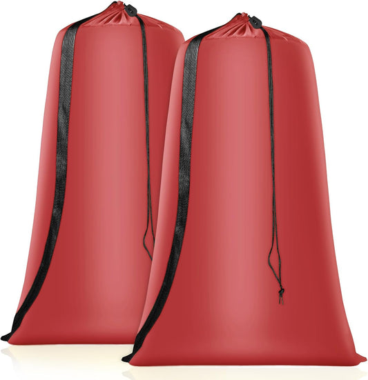 Heavy Duty Laundry Bag 2 Pack XL Nylon Laundry Bags with Straps, Washable Large Dirty Clothes Organizer with Drawstring Closure, Travel Washing Bag Fit a Laundry Hamper or Basket