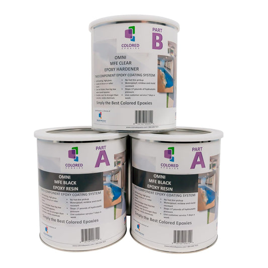 Coloredepoxies 10015 Black Epoxy Resin Coating Made with Beautiful and Vibrant Pigments, 100% Solids, for Garage Floor, Basements, Concrete and Plywood. 3 Gallon KIT
