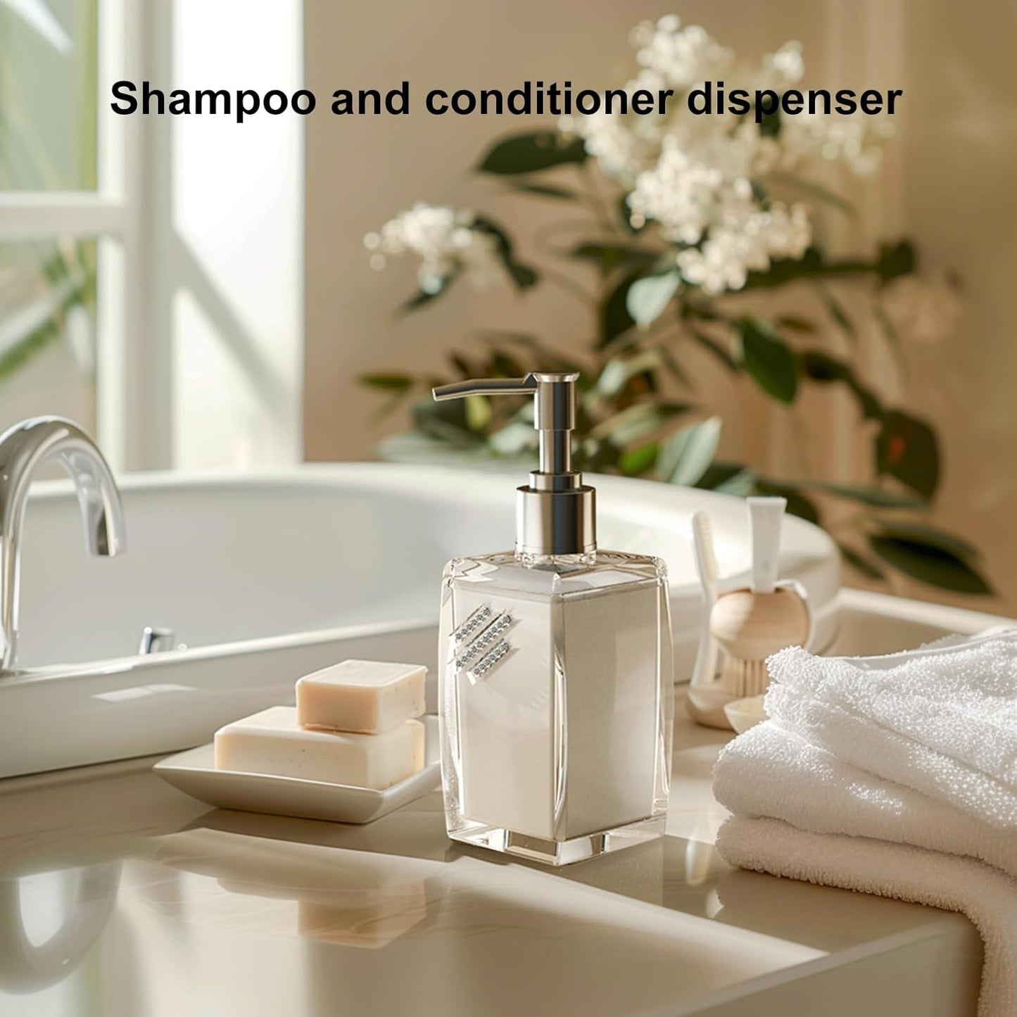 2 Pack Soap Dispenser,soap Dispenser for Kitchen Sink,soap Dispenser Bathroom with ABS Pump,Dish soap Dispenser,250ml (8.8oz) Refillable Pump Bottle Plastic for Liquid Soap、 Shampoo、 Body Wash,