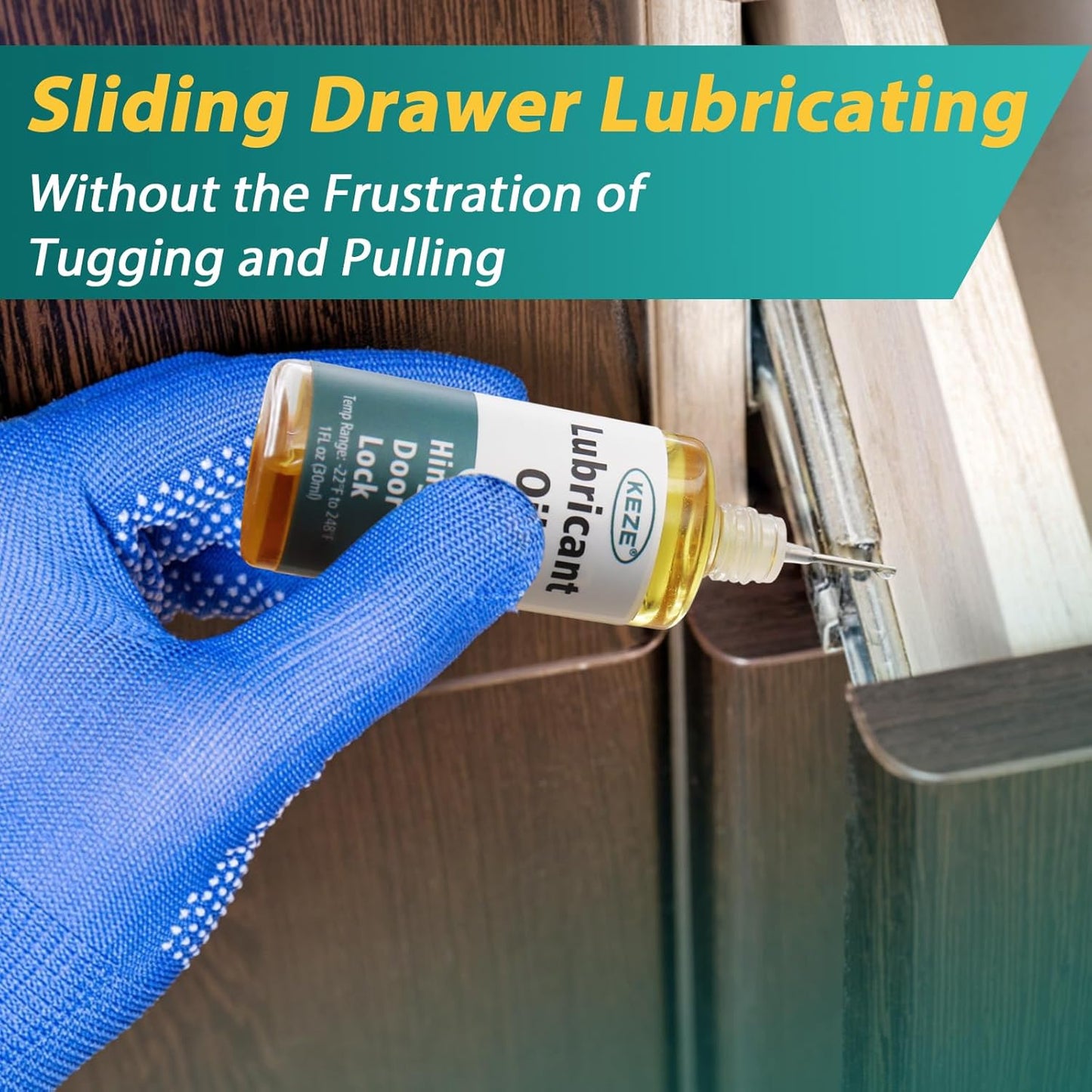 Keze Door Hinge Lubricant Door Squeaky Fix Lubricating Oil for Noise Synthetic Knife Oil Lube for Lock Hinge Hair Trimmers Knife Pivot Machine Tools Watch Keyhole with Needle Oiler 1 oz, 1 Pcs