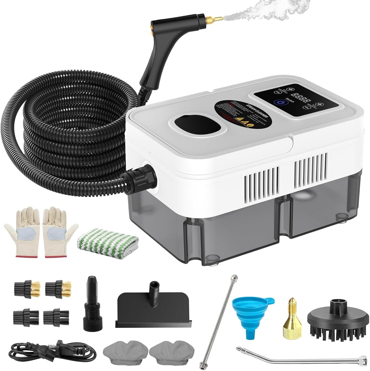 Steam Cleaner, 2500W High Pressure Steam Cleaner for Home, 10s Fast Heat-Up, Chemical-Free Steamer for Cleaning with 6 Steam Levels, 41oz Tank, Handheld Steam Cleaner for Car, Grease, Grout, Tile