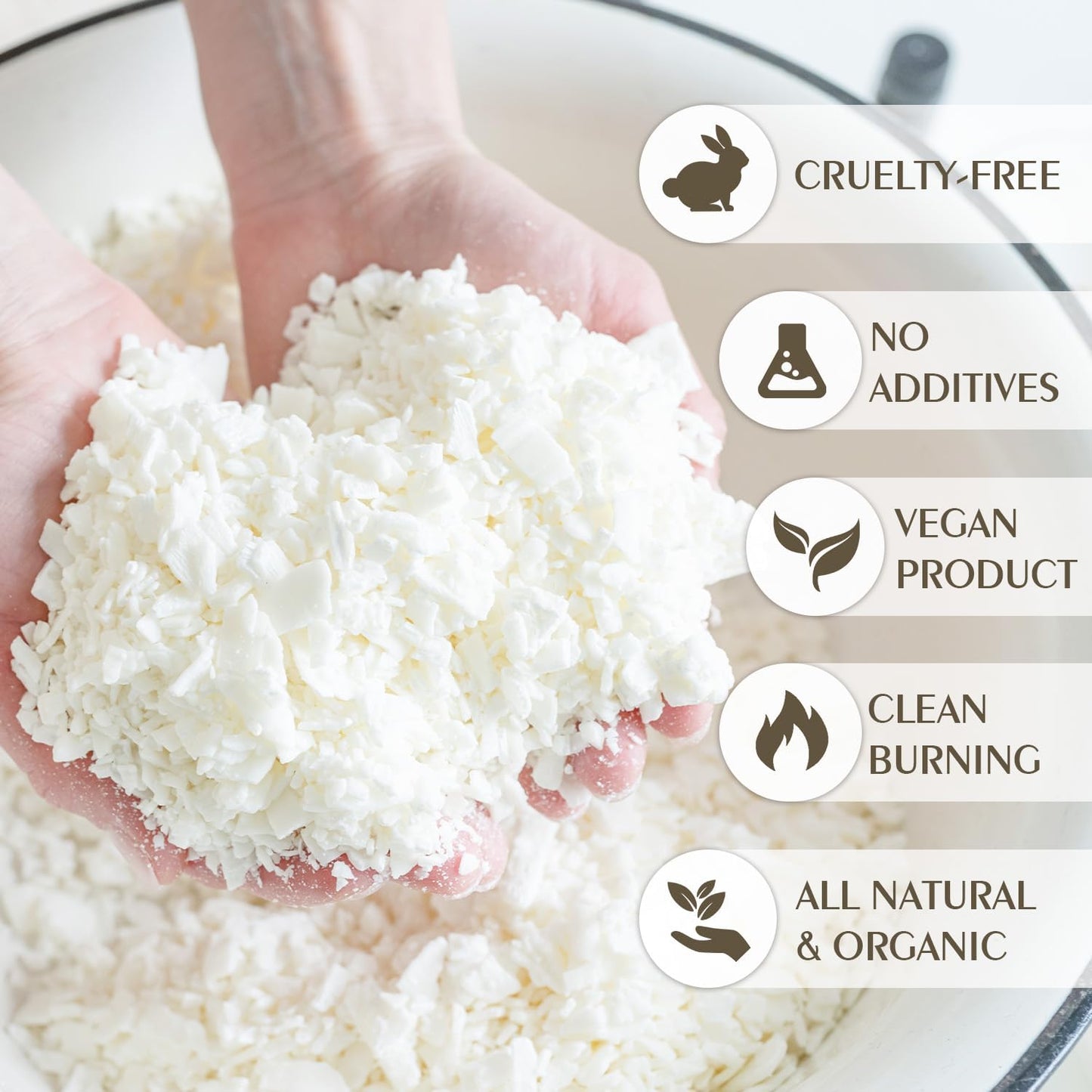 Soy Wax Flakes, Waxcanpy Natural Candle Wax, Organic Soy Wax for Candle Making from Farm, No Additives, Harmless and Pure (5lb)