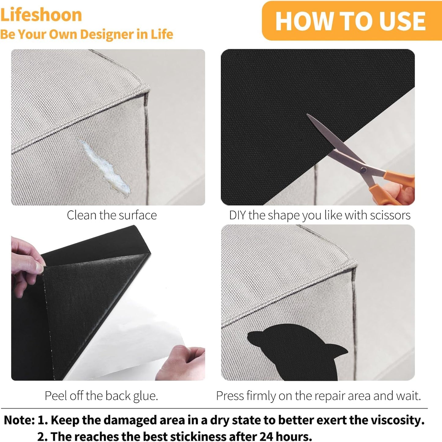 Fabric Repair Patches, Canvas Self-Adhesive Fabric Patches Tape Durable, DIY Large Canvas Repair for Sofa, Couches, Furniture, Chair, Clothing （3.5X79 Inch, Brown）