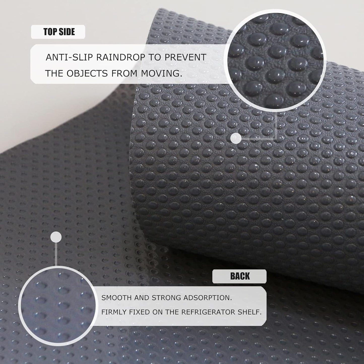 24Pcs Refrigerator Liners, Washable Fridge Liner Mats Covers Pads for Glass Shelf Cupboard Cabinet Drawer Home Kitchen Accessories Organization (Gray)