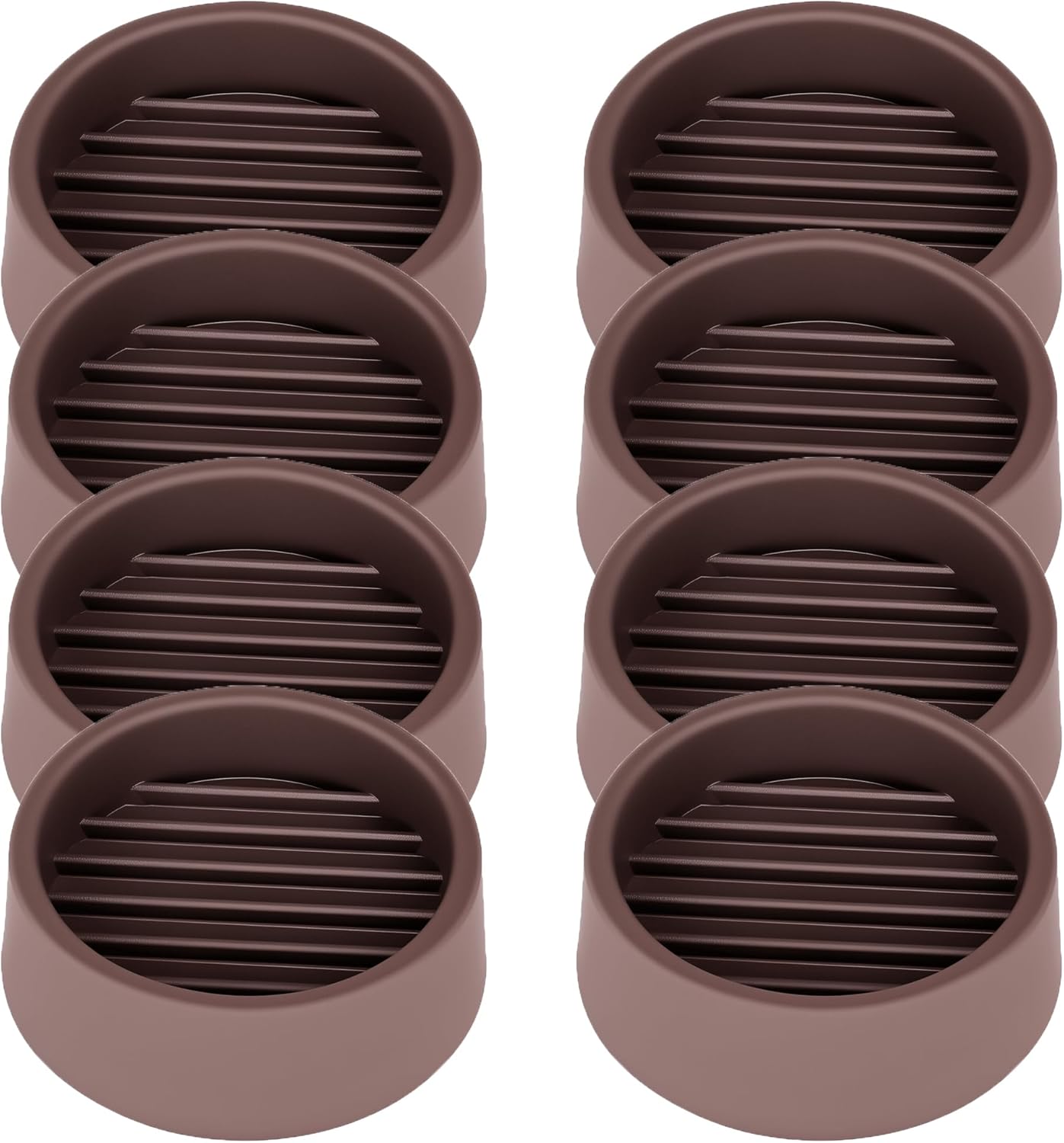 Non Slip Furniture Pads, 1.5” Round Rubber Caster Cups, 8 Pcs Furniture Coasters, Anti-Slip Gripper, Anti Slide Furnitures Feet Floor Protectors for Bed Couch Stoppers - Brown