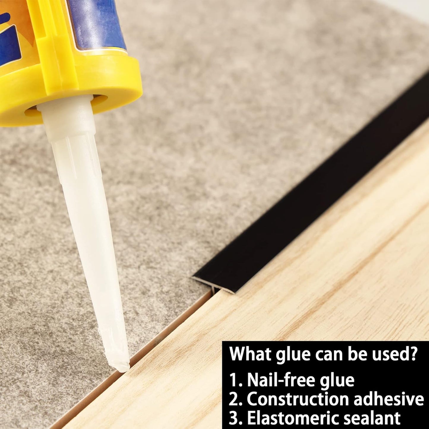 3Pcs Aluminum T Molding Trim & Floor Transition Strips, Flat Divider Strip for Door Threshold and Joining Flooring Gaps of Laminate Planks Tile (2.9Ft x 0.8In, Matte Black)