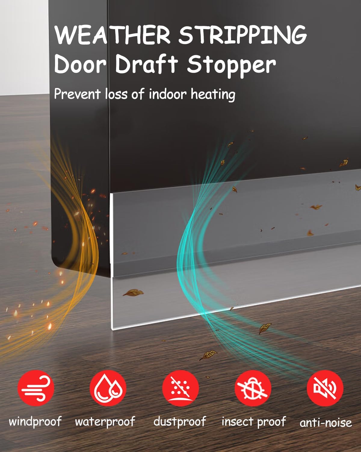 Silicone Weather Stripping, 2 inch (W) x 20 Ft (L) Door Draft Stopper Window Seal Strip for Gaps of Door & Windows, Garage Door Under Bottom, Sealing Tape Shower Doors Sweep, Transparent