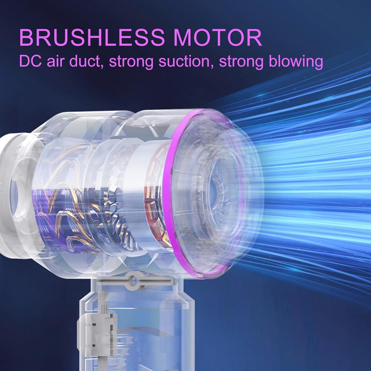 Car Vacuum Portable Cordless, 21000Pa Strong Suction Handheld Vacuum, 100W Auto Vac for Car Detailing, Home, RV Camping Use with 6000mAh Battery, Type-C Fast Charge & Blower Function