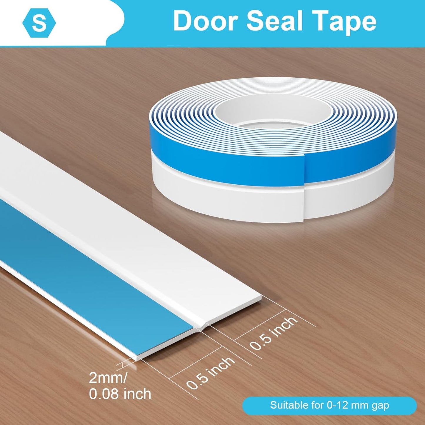 Weather Stripping Door Seal, Silicone Strip for Frame and Gaps Draft Stopper,Glass Shower Door Sweep, White, 36 Feet x 1 Inch