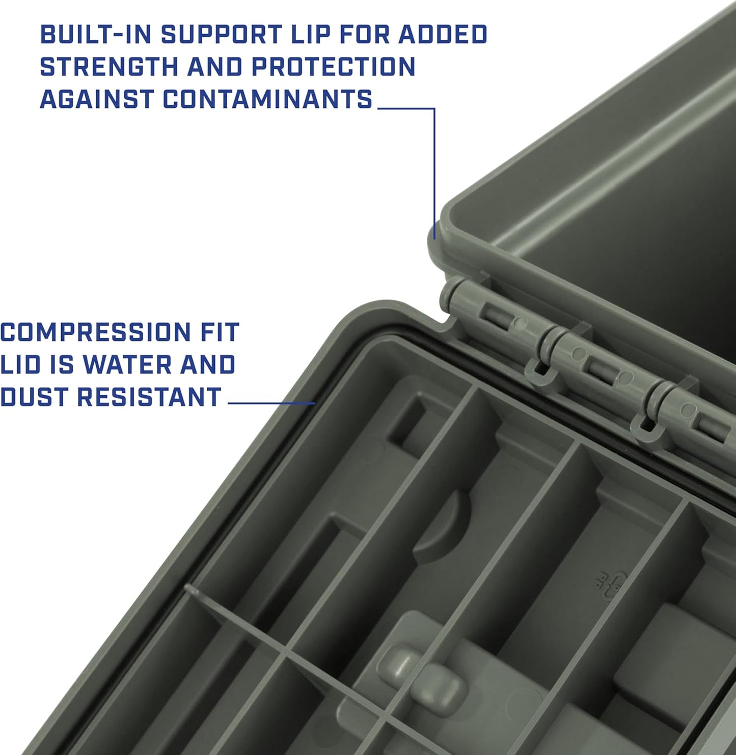 Sheffield 12713 Storage Bins With Lids, 2-Pack Stackable Storage Bins, Made in USA, Lockable and Water-Resistant Containers with Lids, Plastic Containers for Home, Classroom, and Dorm