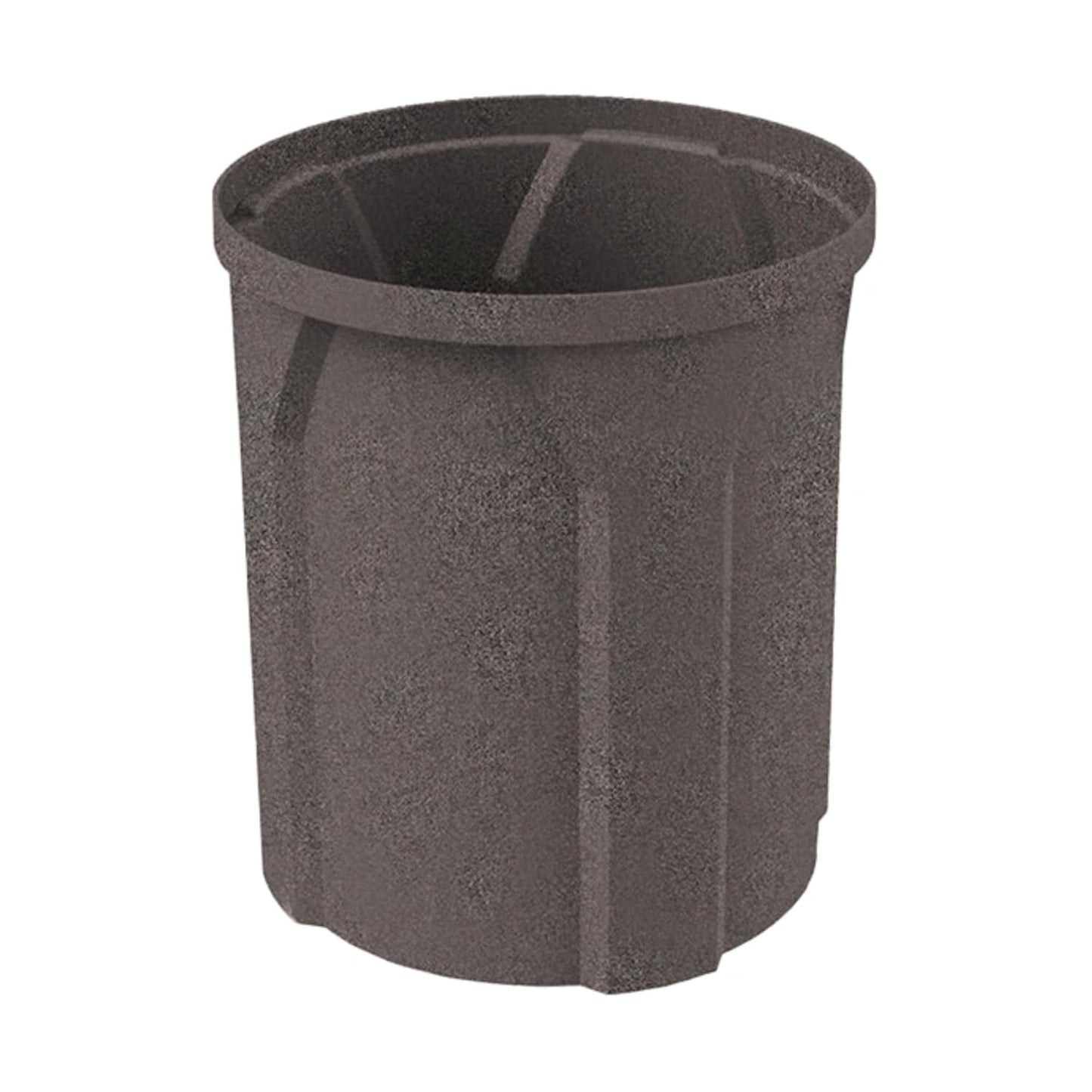 42 Gallon Round 100% Recycled Plastic Heavy-Duty Commercial Outdoor or Outdoor Trash Can with Push Lid and Internal Liner | Great for Schools and Businesses - Dark Granite