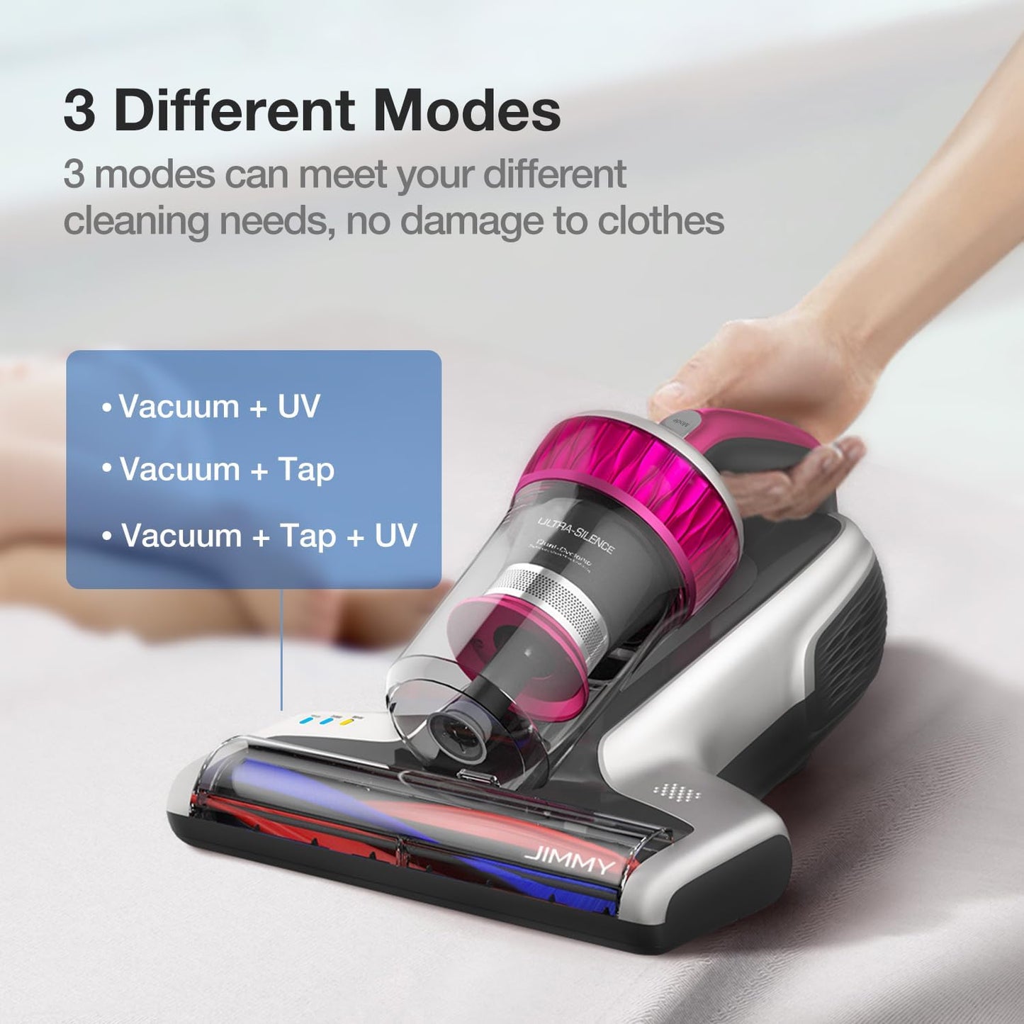 Jimmy WB73 Mattress Vacuum Cleaner, Pet Hair Vacuum, Bed Vacuum with UV & Ultrasonic, Strong Suction, Dust Recognition and Anti-allergen (WB73, Corded)