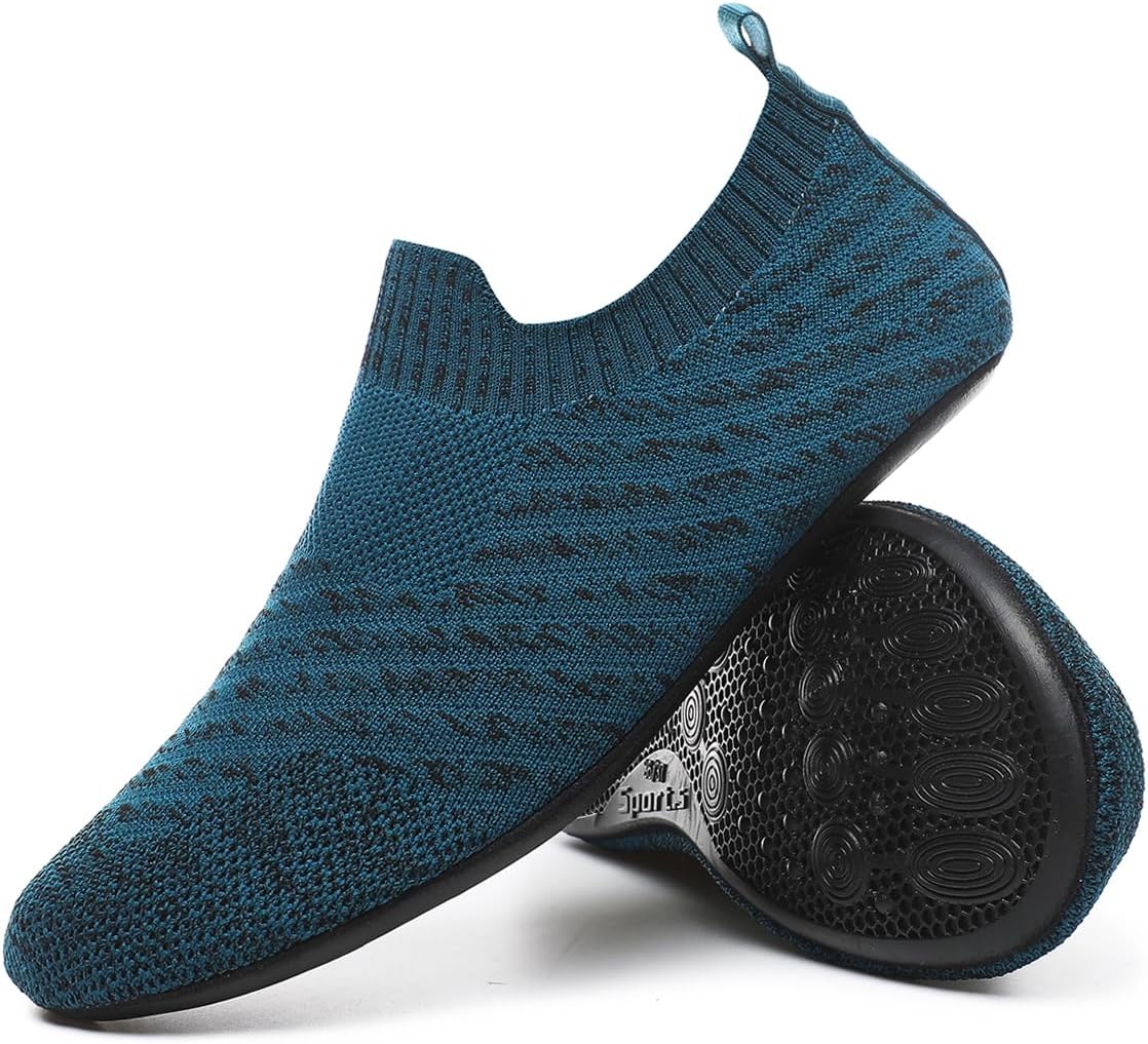 QZKDM Lightweight Slip on Grip Indoor House Slippers Barefoot Non Slip Home Exercise Yoga Shoes for Men Women