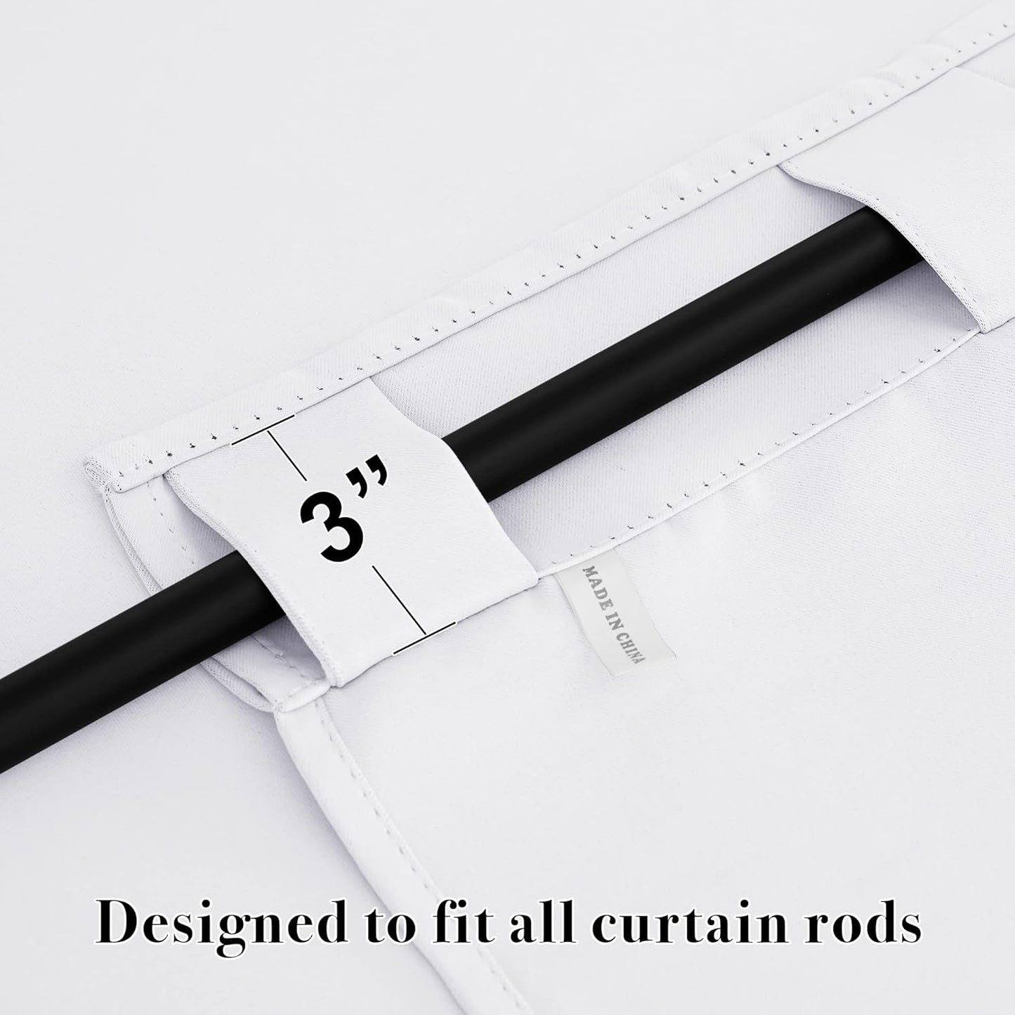 RYB HOME Blackout Curtains for Living Room, Back Tab & Rod Pocket Top Insulating Window Decor for Bedroom Dining Classroom Home Office, W 62 x L 63, Pure White, 2 Panels