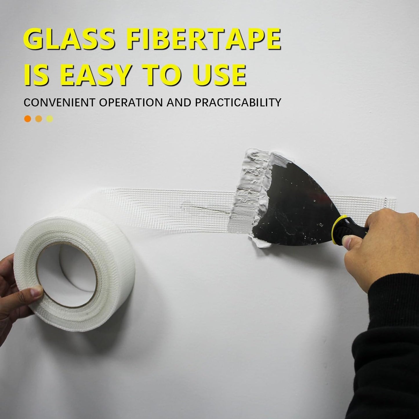 8" 100 Feet Drywall Joint Tape, Self-Adhesive Encrypted Fiberglass Drywall Repair Mesh Tape for Wall Cracks and Seam Patch