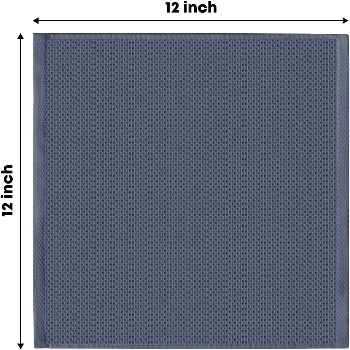 Artoid Mode 100% Cotton Dark Grey Waffle Weave Kitchen Dish Cloths, 12x12 Inch Ultra Soft Absorbent Quick Drying Kitchen Dish Towels Set of 6