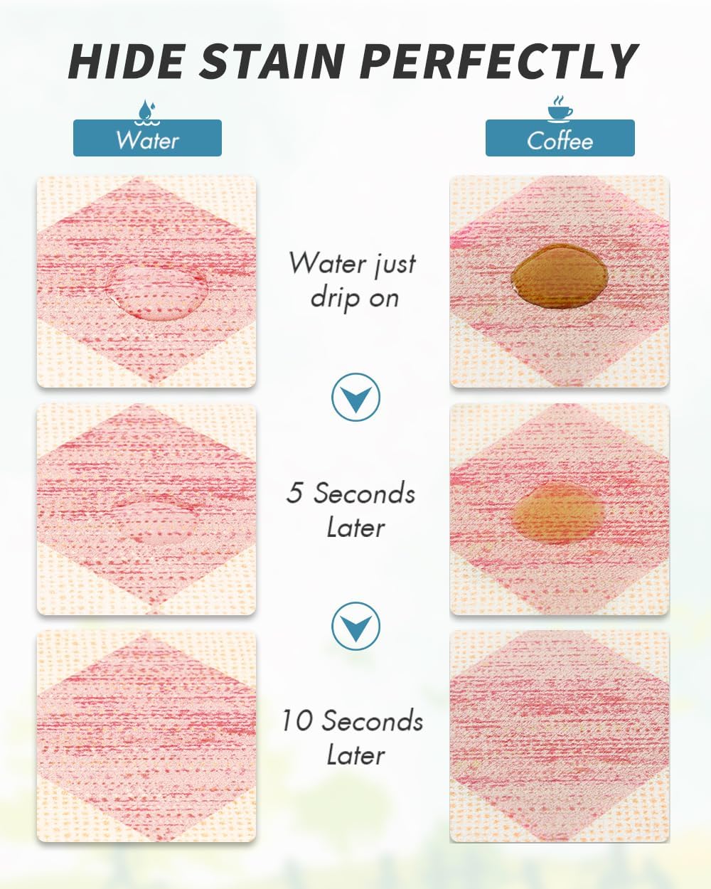 AMOAMI Coffee Mat Hide Stain Rubber Backed Absorbent Dish Drying Mat for Kitchen Counter - Fits Under Coffee Maker or Machine - PINK 16X24