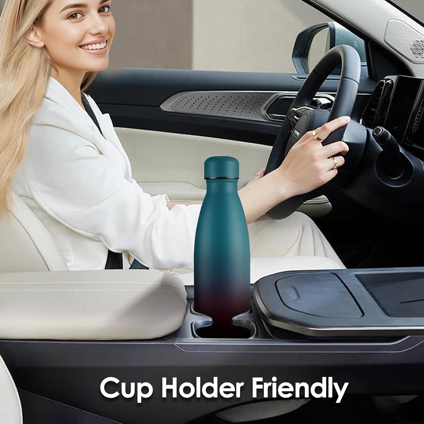 25oz Cola-Bottle Shaped Stainless Steel Leak-proof Water Bottle,Double Wall Vacuum Insulated Metal，Travel Mug For Sports Indoors & Outdoors,BPA-Free Kids Flasks,Dark Night(1 Pack)