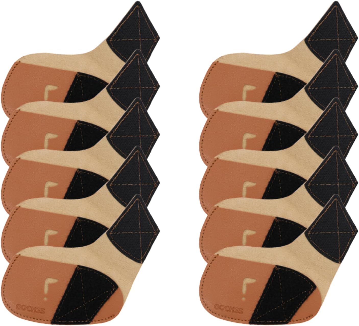 I Golf Iron Headcovers 10pcs PU Fit Both Right-Handed Clubs Golf Club Protector for Titleist Callaway Ping Taylormade Fit More Brands Golf Iron.