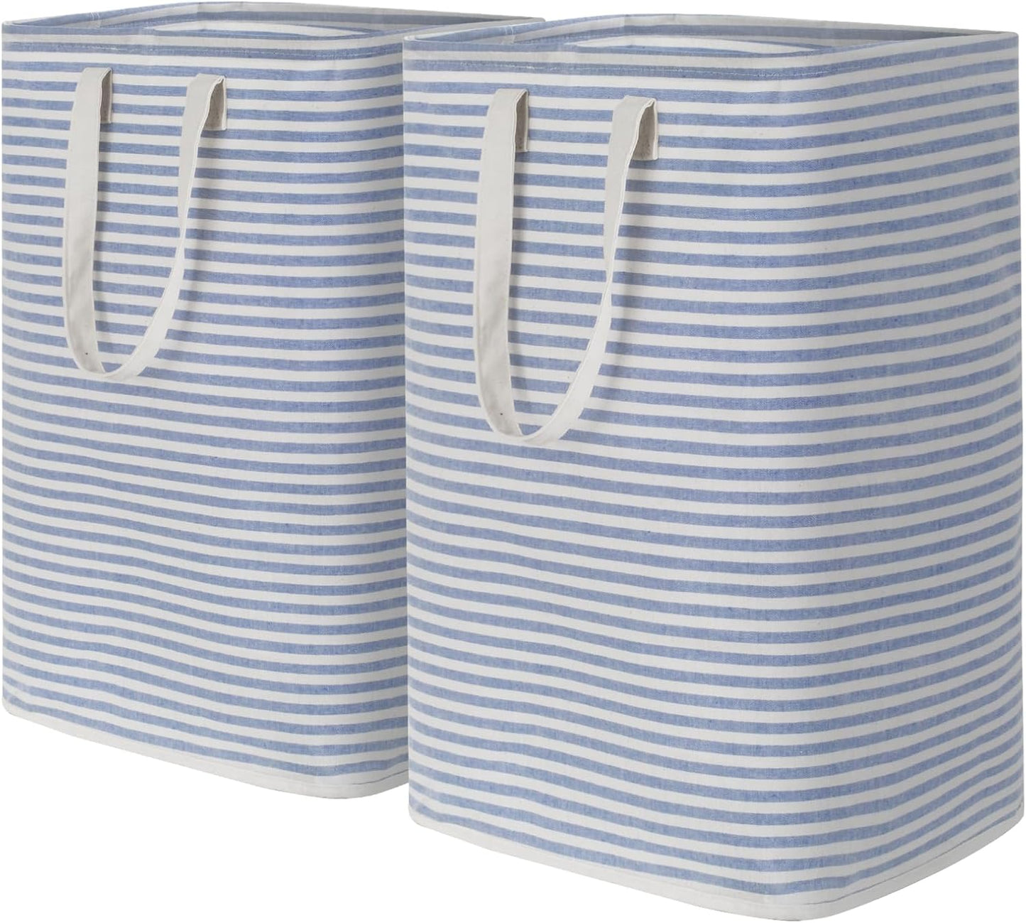 Lifewit 2 Pack Laundry Hamper Large Collapsible Laundry Baskets, Freestanding Waterproof Clothes Hamper with Easy Carry Handles in Laundry Room Bedroom Bathroom College Dorm for Adults, Blue, 2 x 80L